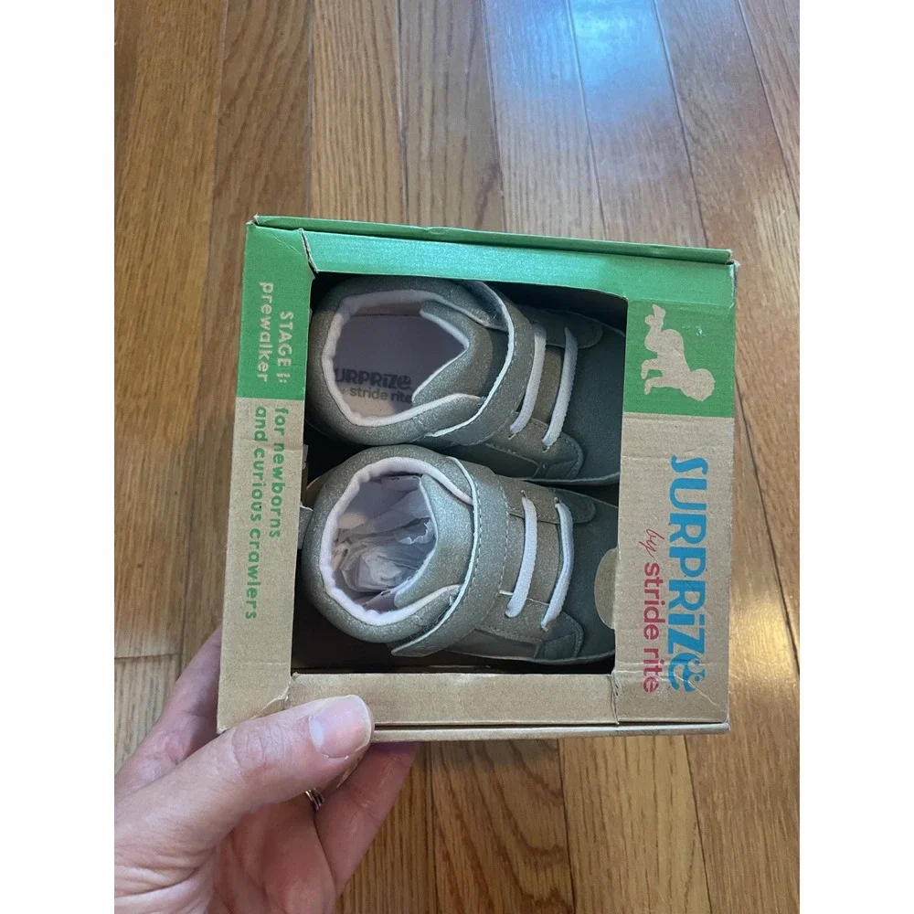 Surprize by Stride Rite Baby Shoes Grey Heather Stage 1 Prewalker 18-24 Months